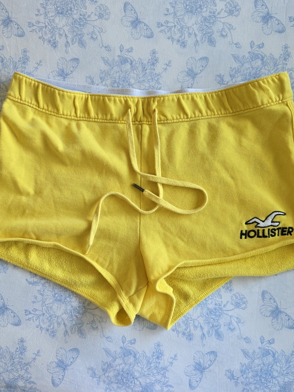 Hollister Bright Yellow Terry Drawstring Lounge Shorts